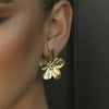Jewelry Stainless Steel Earrings Electroplating Geometric Wave Design Women's