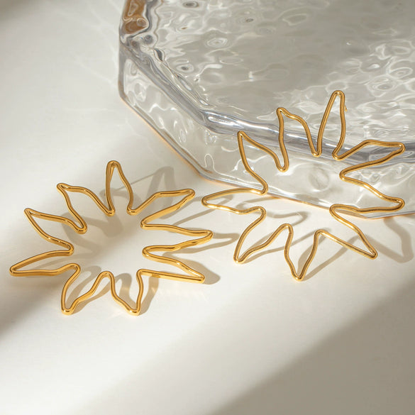 Jewelry Stainless Steel Exaggerated Geometric Earrings Electroplated For Women