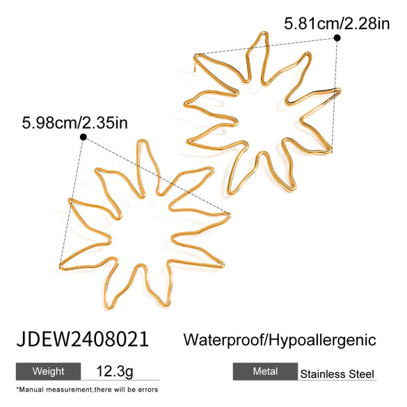 Jewelry Stainless Steel Exaggerated Geometric Earrings Electroplated For Women