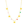 Jewelry Stainless Steel Faceted Beaded Butterfly Pendant Electroplated Highend Cold Style Necklace For Women