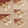 Jewelry Stainless Steel Fashion Butterfly Heart Earrings Electroplated