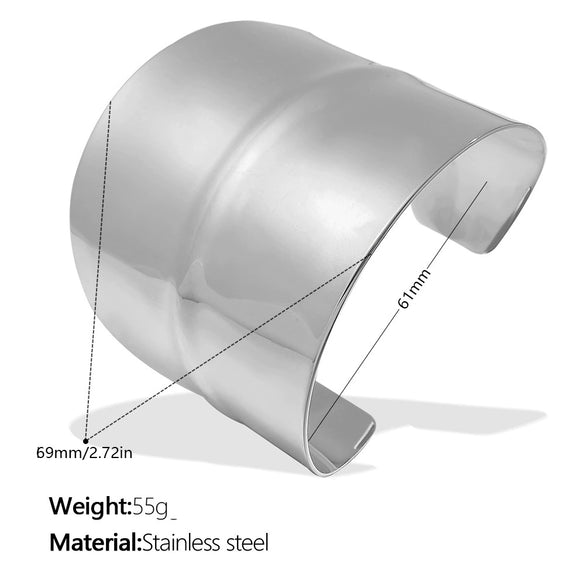 Jewelry 316L Stainless Steel Fashion Irregular Opening Asymmetric Bracelet Electroplating