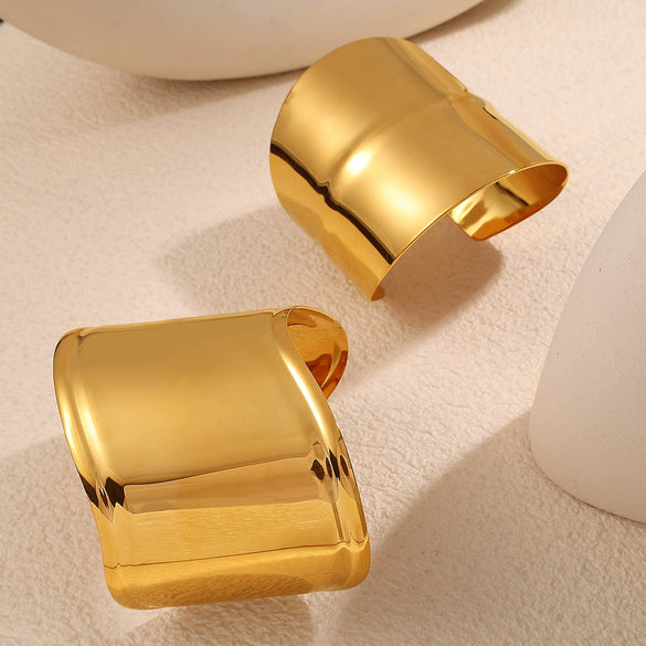 Jewelry 316L Stainless Steel Fashion Irregular Opening Asymmetric Bracelet Electroplating