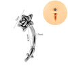 Jewelry Stainless Steel Flower Shaped Bent Rod Internal Thread Navel Nail Straight Rod Ear Bone Nail Piercing With Polish Design