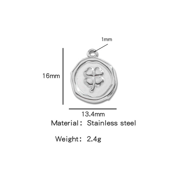 Jewelry Stainless Steel Fourleaf Clover Pendant Electroplating Accessories Including Heart Star Butterfly Cross Shapes