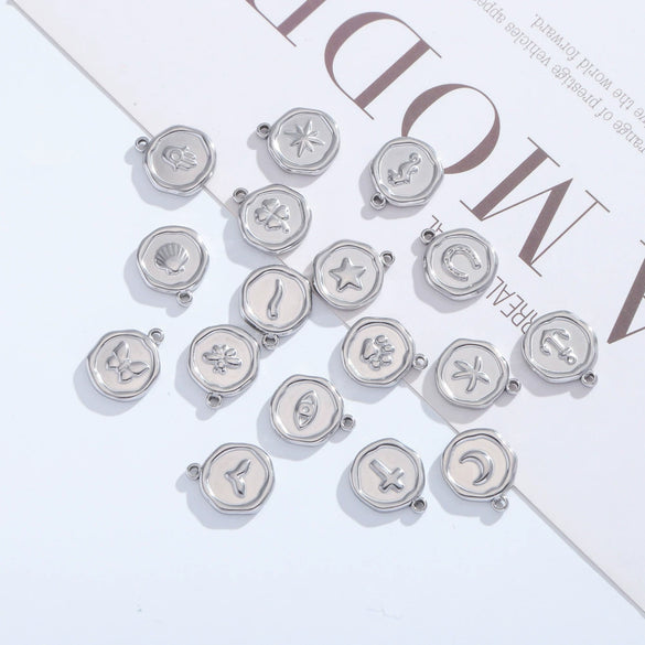 Jewelry Stainless Steel Fourleaf Clover Pendant Electroplating Accessories Including Heart Star Butterfly Cross Shapes