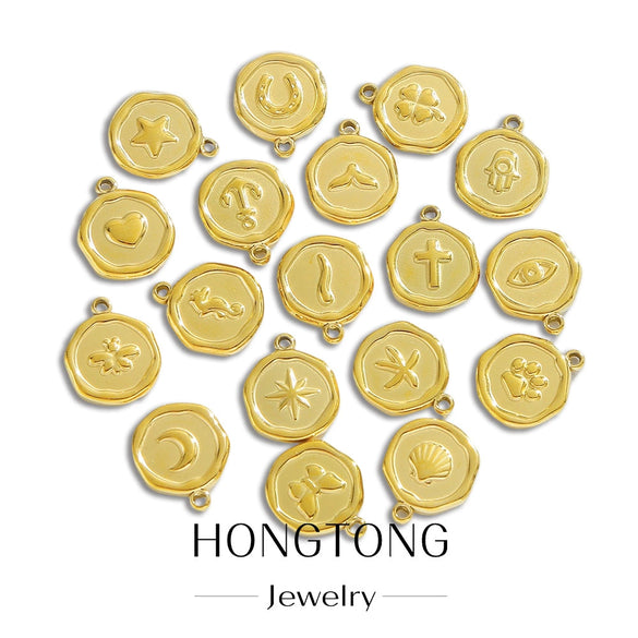 Jewelry Stainless Steel Fourleaf Clover Pendant Electroplating Accessories Including Heart Star Butterfly Cross Shapes