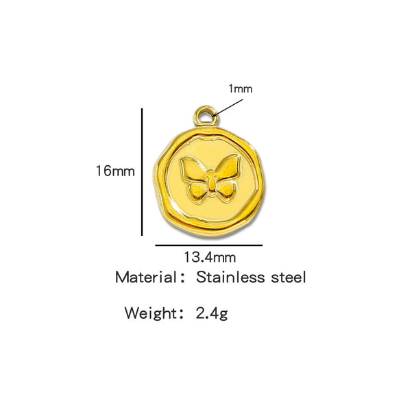 Jewelry Stainless Steel Fourleaf Clover Pendant Electroplating Accessories Including Heart Star Butterfly Cross Shapes