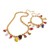 Jewelry Stainless Steel Fruit Lemon Pendant Necklace And Bracelet Electroplating Design