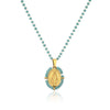 Jewelry Stainless Steel Gemstone Geometric Crystal Necklace For Women