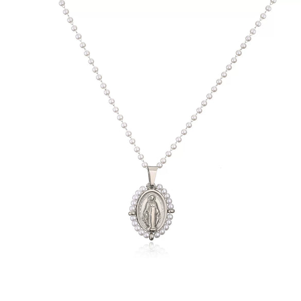 Jewelry Stainless Steel Gemstone Geometric Crystal Necklace For Women