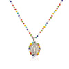 Jewelry Stainless Steel Gemstone Geometric Crystal Necklace For Women