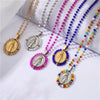 Jewelry Stainless Steel Gemstone Geometric Crystal Necklace For Women