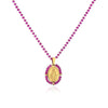 Jewelry Stainless Steel Gemstone Geometric Crystal Necklace For Women