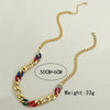 Jewelry Stainless Steel Geometric Acrylic Hand Stitching Cuban Chain Necklace Electroplating