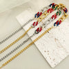 Jewelry Stainless Steel Geometric Acrylic Hand Stitching Cuban Chain Necklace Electroplating