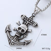 Jewelry Stainless Steel Geometric Anchor Skull Punk Hiphop Street Style Polishing Necklace