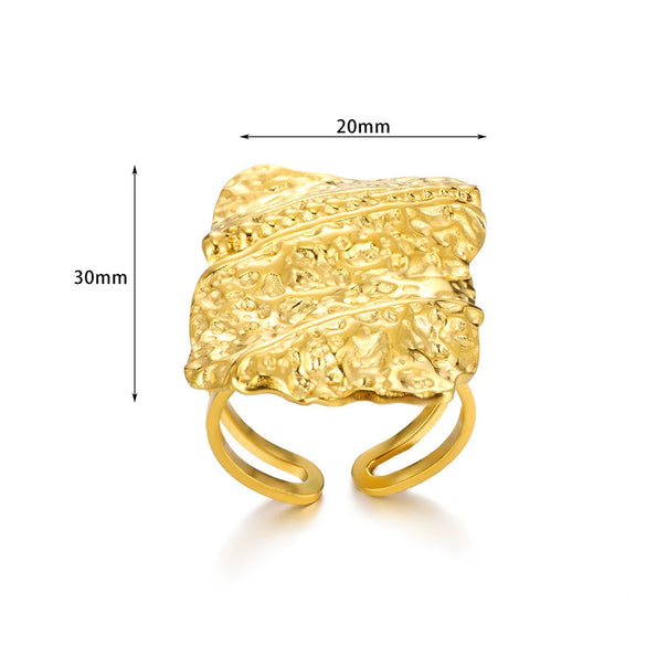 Jewelry Stainless Steel Geometric Arc Bow Ring With Electroplating For Women