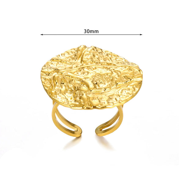 Jewelry Stainless Steel Geometric Arc Bow Ring With Electroplating For Women
