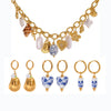 Jewelry Stainless Steel Geometric Bow Pearl Necklace And Ceramic Earrings Electroplating