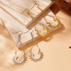Jewelry Stainless Steel Geometric Chain Tassel Sun Pendant Earrings Electroplating For Women