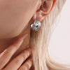 Jewelry 316L Stainless Steel Geometric Cshaped Pleated Texture Casting Pvd Electroplated Earrings For Women