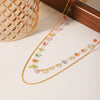 Jewelry Stainless Steel Geometric Cuban Chain Gravel Chain Electroplated Double Necklace