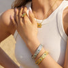 Jewelry Stainless Steel Geometric Devil's Eye Electroplating Women's Lava Ring Necklace