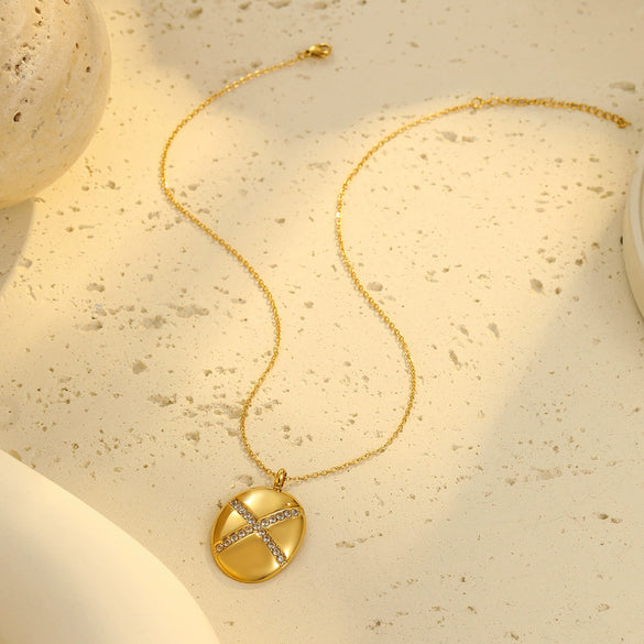 Jewelry Stainless Steel Geometric Earrings Necklace Electroplating Fashion Light Luxury Elegant