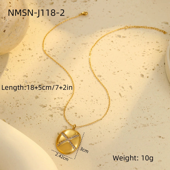 Jewelry Stainless Steel Geometric Earrings Necklace Electroplating Fashion Light Luxury Elegant