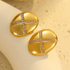 Jewelry Stainless Steel Geometric Earrings Necklace Electroplating Fashion Light Luxury Elegant