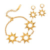 Jewelry Stainless Steel Geometric Electroplated Titanium Steel Sun Earrings And Hollow Bracelet Light Luxury Minimalist Original Design