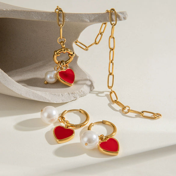 Jewelry Stainless Steel Geometric Electroplated Women's Pendant Bracelet And Earrings