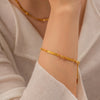 Jewelry Stainless Steel Geometric Electroplated Women's Pendant Bracelet Chain
