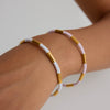 Jewelry Stainless Steel Geometric Electroplating Oil Dropping Opening Bracelet