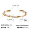 Jewelry Stainless Steel Geometric Electroplating Oil Dropping Opening Bracelet