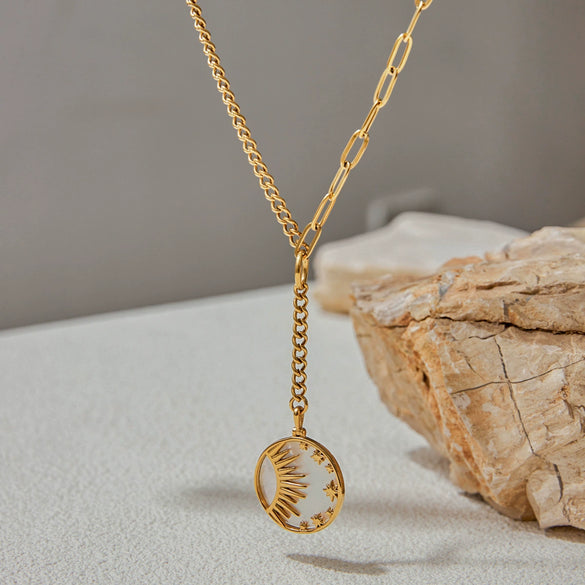 Jewelry Stainless Steel Geometric Electroplating Pendant Necklace For Women