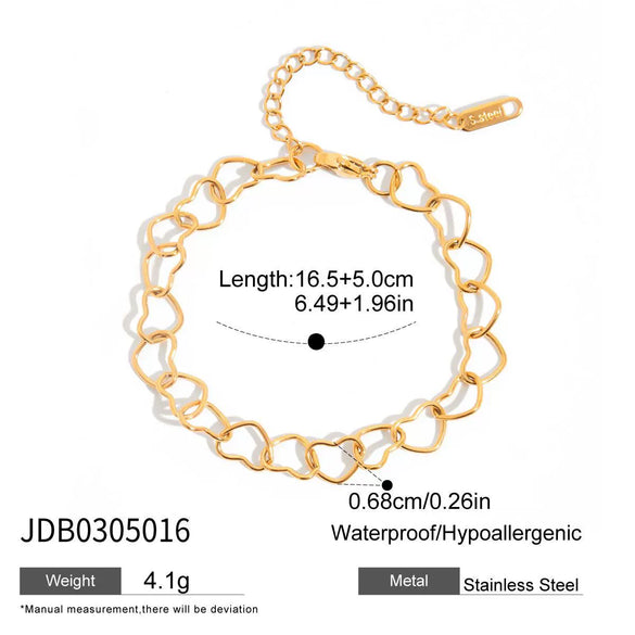 Jewelry Stainless Steel Geometric Flat Chain Bracelet Electroplating Women's Classic Style