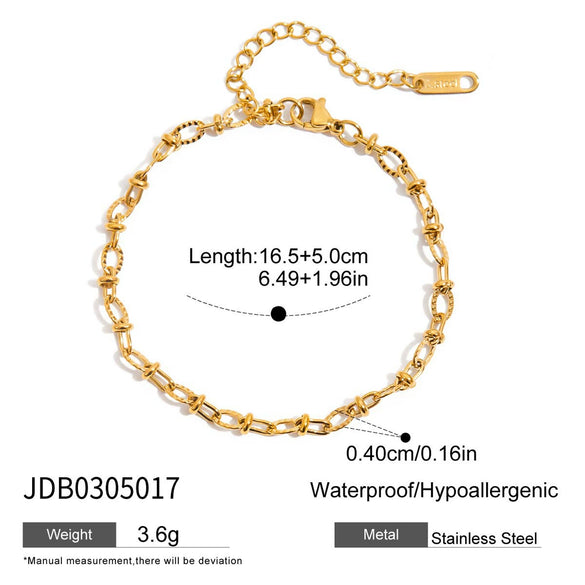 Jewelry Stainless Steel Geometric Flat Chain Bracelet Electroplating Women's Classic Style