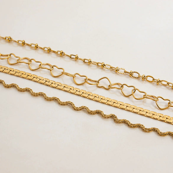 Jewelry Stainless Steel Geometric Flat Chain Bracelet Electroplating Women's Classic Style