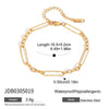 Jewelry Stainless Steel Geometric Flat Chain Bracelet Electroplating Women's Classic Style