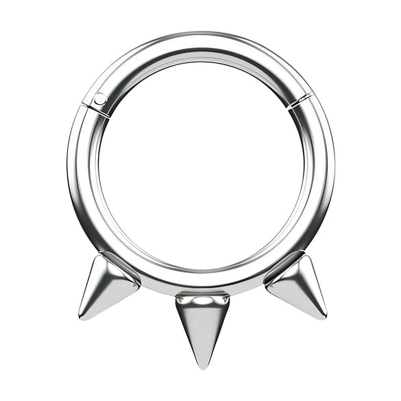 Jewelry Stainless Steel Geometric Heart Shape Polished Sharp Cone Buckle Earrings And Nose Ring
