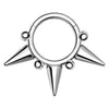Jewelry Stainless Steel Geometric Heart Shape Polished Sharp Cone Buckle Earrings And Nose Ring