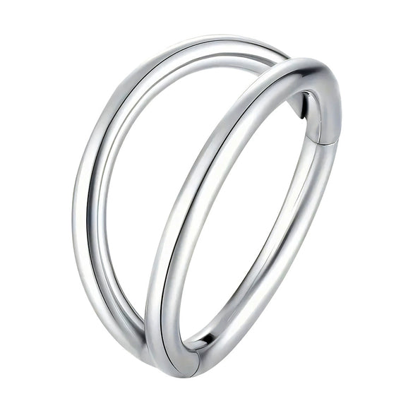 Jewelry Stainless Steel Geometric Heart Shape Polished Sharp Cone Buckle Earrings And Nose Ring