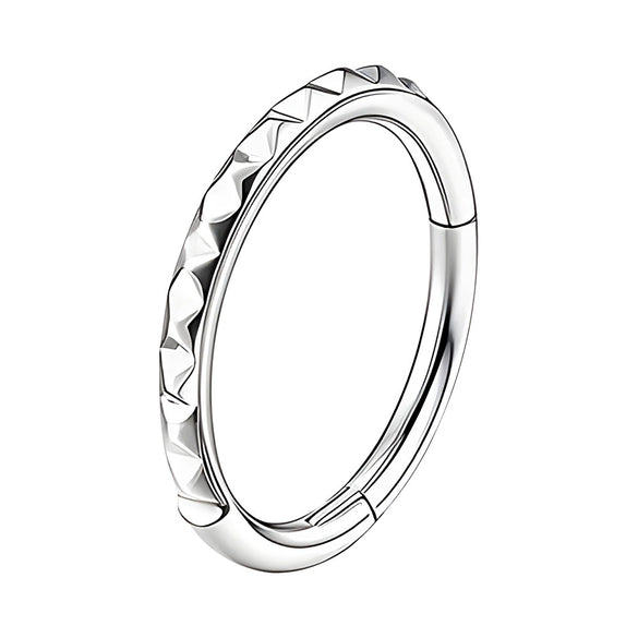 Jewelry Stainless Steel Geometric Heart Shape Polished Sharp Cone Buckle Earrings And Nose Ring