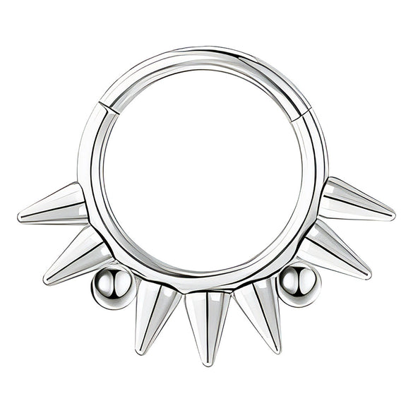 Jewelry Stainless Steel Geometric Heart Shape Polished Sharp Cone Buckle Earrings And Nose Ring