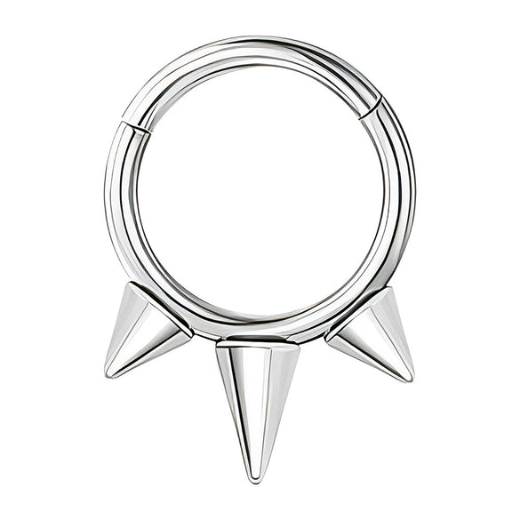Jewelry Stainless Steel Geometric Heart Shape Polished Sharp Cone Buckle Earrings And Nose Ring