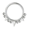 Jewelry Stainless Steel Geometric Heart Shape Polished Sharp Cone Buckle Earrings And Nose Ring