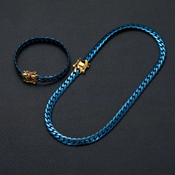Jewelry Stainless Steel Geometric Horse Whip Chain Necklace Electroplated Unisex