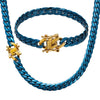 Jewelry Stainless Steel Geometric Horse Whip Chain Necklace Electroplated Unisex